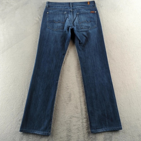 7 For All Mankind Jeans Mens 32x32 Blue Standard Straight Leg Made USA Y2K Style - Picture 2 of 2